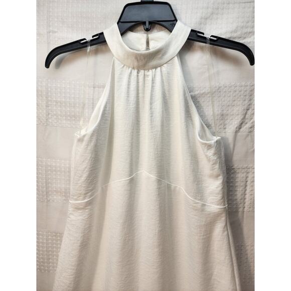 Kellywood Dress Size Medium White Halter Tie Strap Frill Detail Sundress - Picture 2 of 9